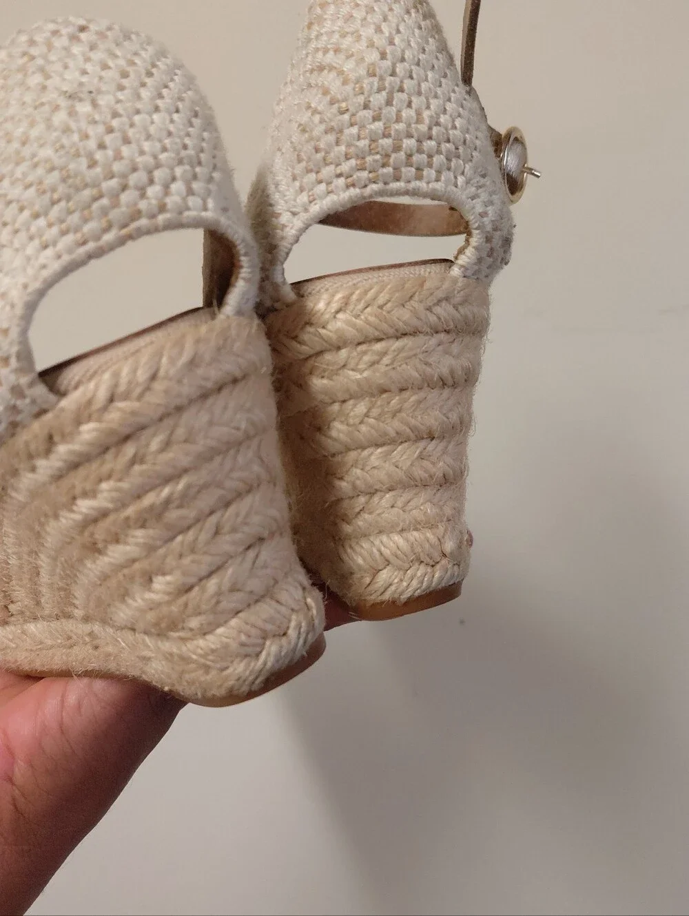 Kanna Womens Gold Slingback Espadrille Wedge Heels Sandals Size 5.5-6